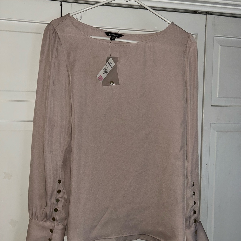 Blush Pink Button Sleeve Women's Top: Express